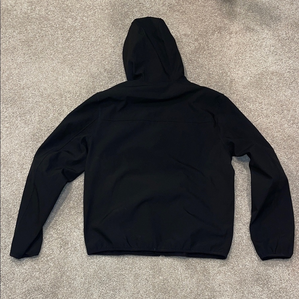 Men's Black Hooded Soft Shell Jacket - image 3